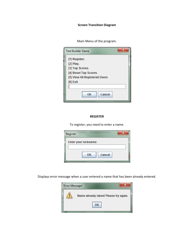Screen Transition Diagram | PDF