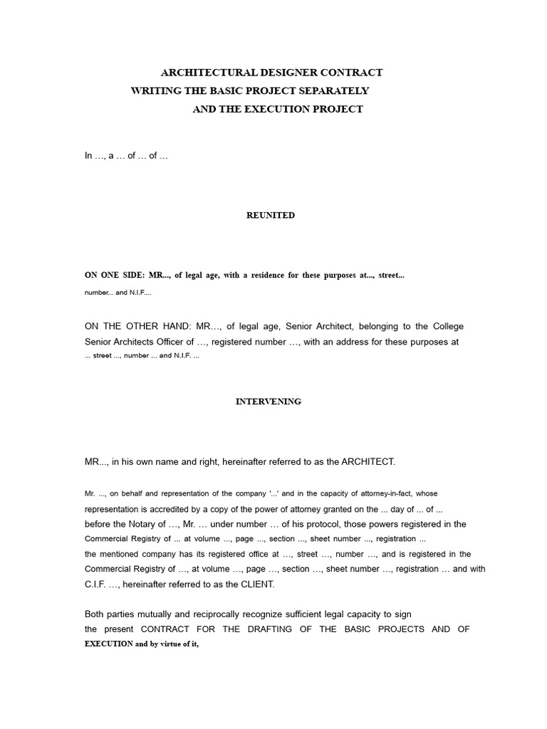 Architectural Designer Contract Template | PDF | Architect | Common Law