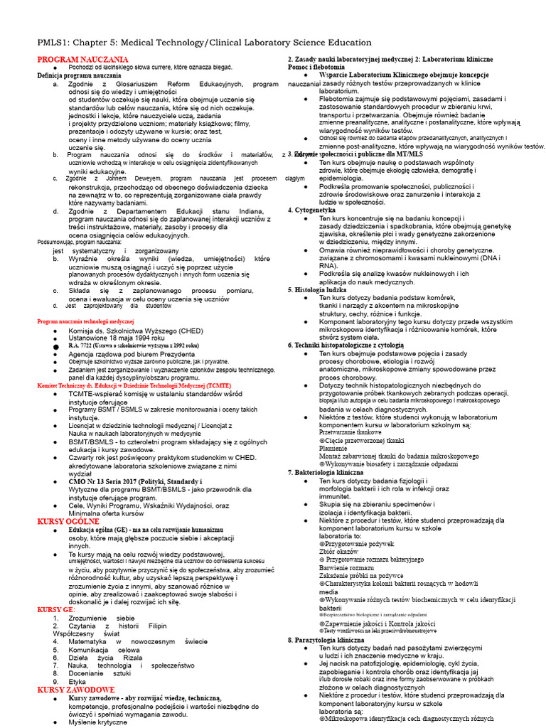 Notatki Pmls (Lekcja 5) | PDF