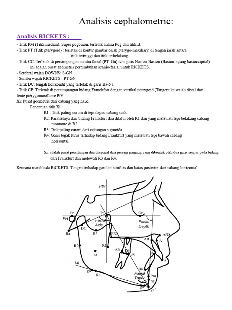 Analisis Cephalometric Rickets dan Tipe Wajah | PDF