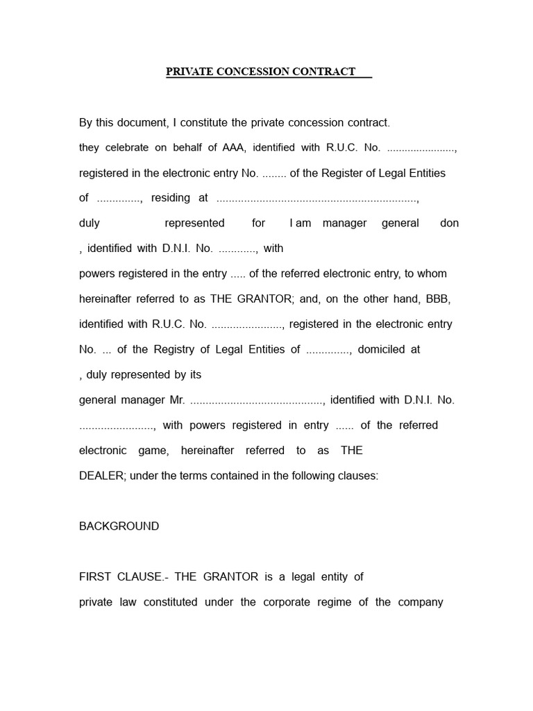 Private Cafeteria Concession Contract | PDF | Arbitration | Concession ...