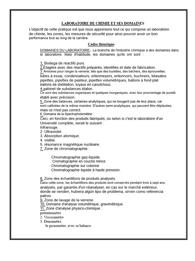 Guide complet du laboratoire de chimie | PDF | Laboratoires | Chimie