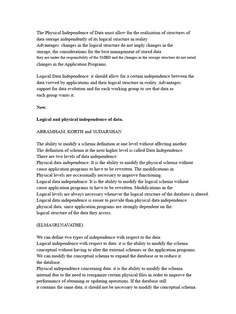 Understanding Physical Data Independence | PDF | Databases | Database ...
