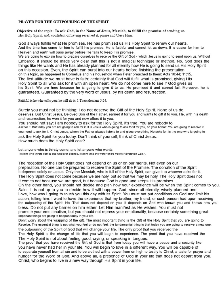 Prayer for Receiving the Holy Spirit | PDF | God The Father | Baptism ...