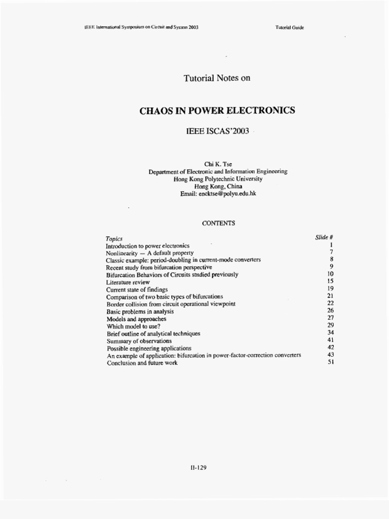 Chaos in Power Electronics Tutorial | PDF | Chaos Theory | Power ...