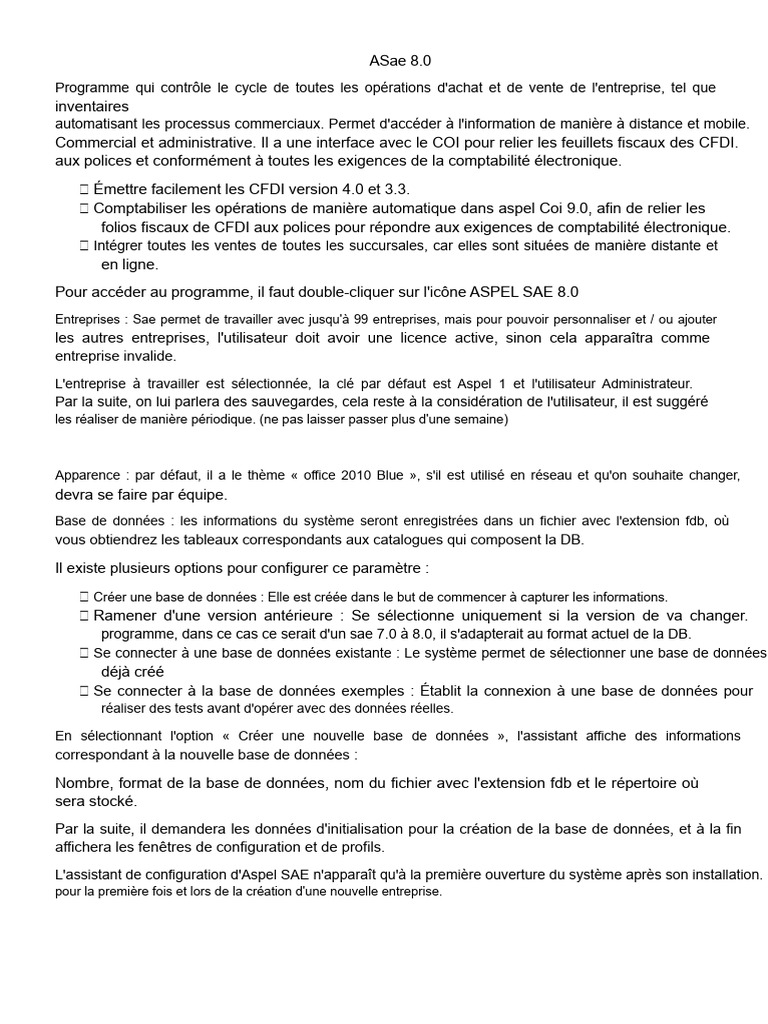 Gestion des opérations avec Aspel SAE 8.0 | PDF | Bases de données ...