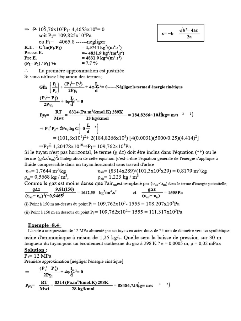 Calculs de pression et débit dans des tuyaux | PDF | Pression ...