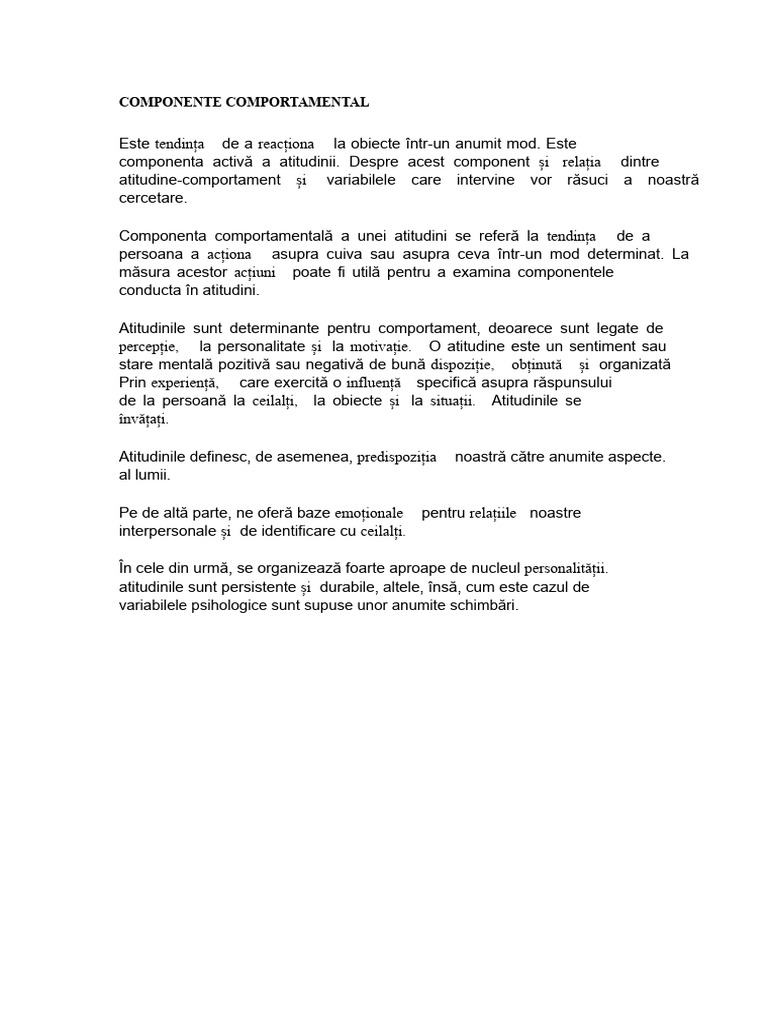 Componenta Comportamentală | PDF