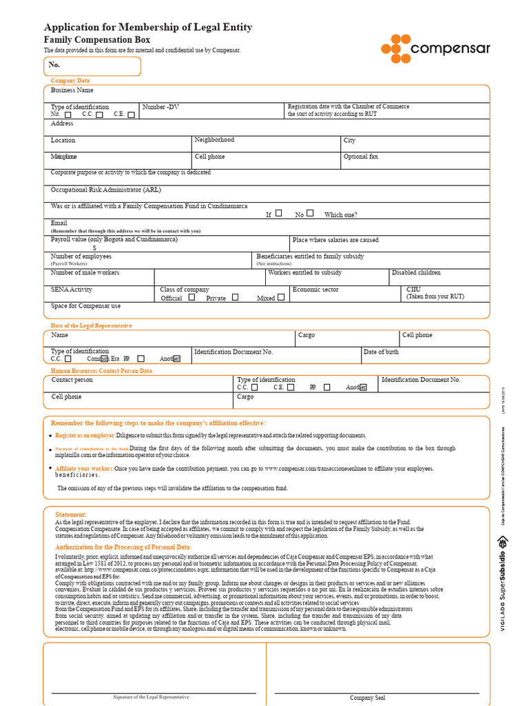 Legal Entity Membership Application Form | PDF | Salary | Social ...