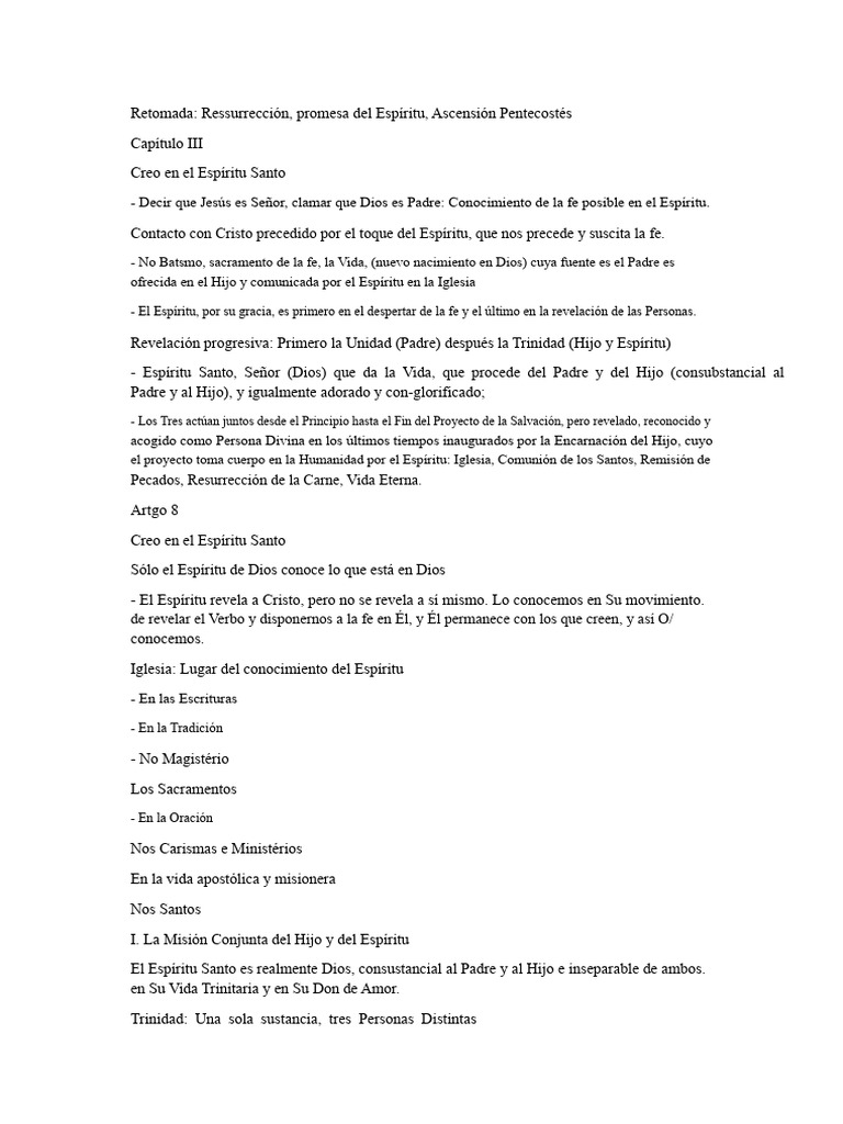 El Espíritu Santo en la Fe Cristiana | PDF | espíritu Santo | Cristo ...