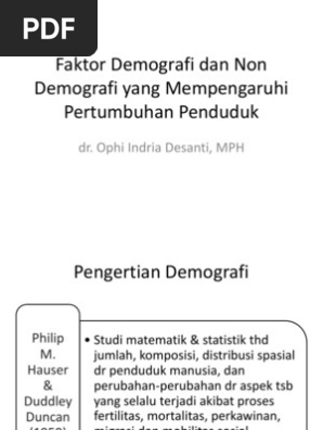 Faktor Demografi Dan Non Demografi Edit Pendek Pdf
