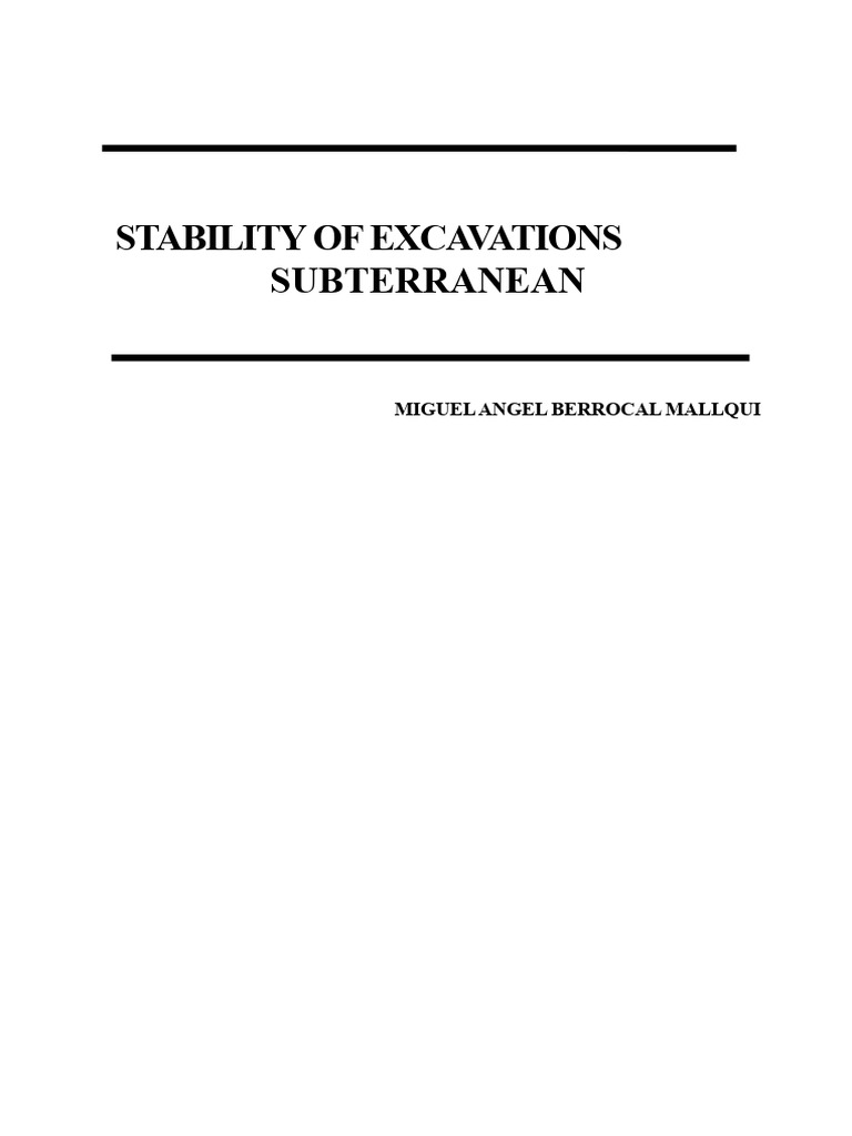 Excavation Stability in Subterranean Rock | PDF | Fracture | Applied ...