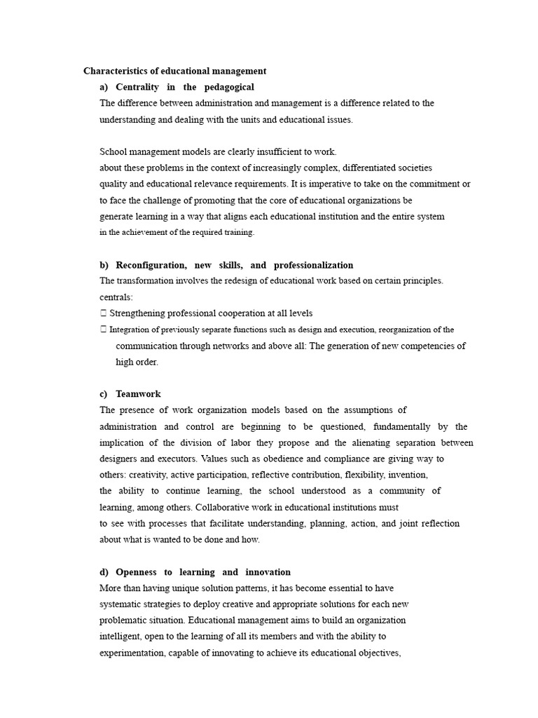 Key Traits of Effective Educational Management | PDF | Leadership ...