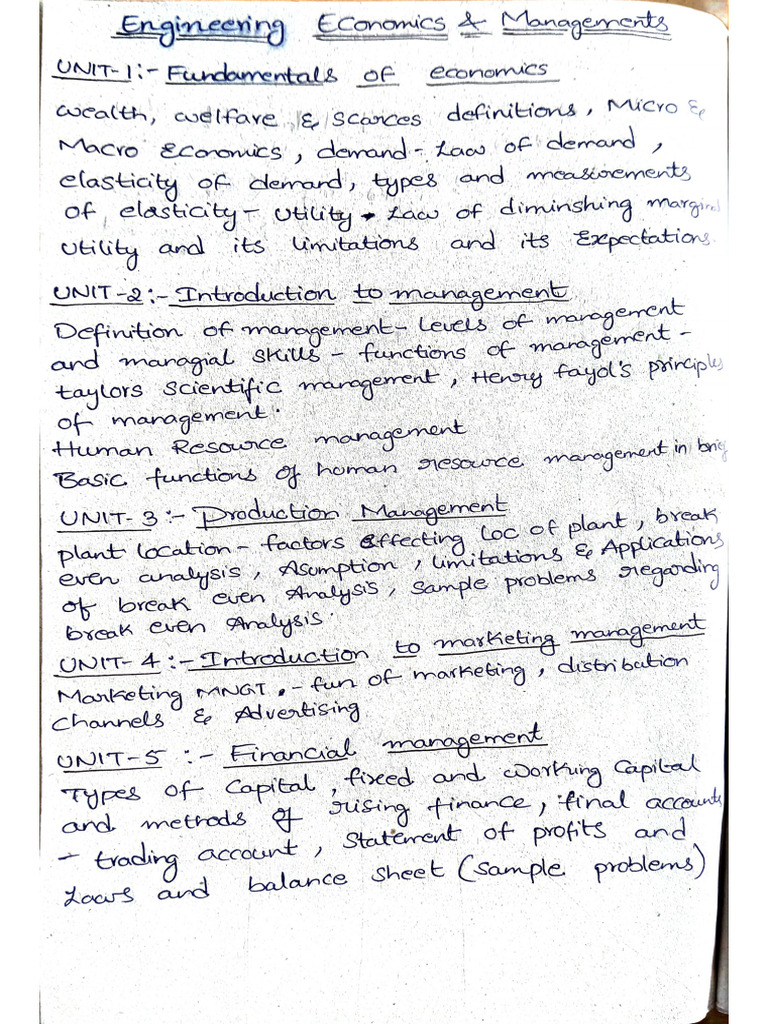 EEM Mid1 Notes | PDF