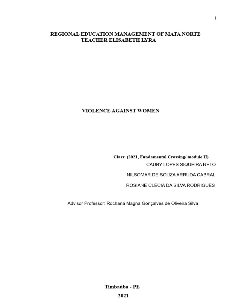 Understanding Violence Against Women | PDF | Violence | Violence ...