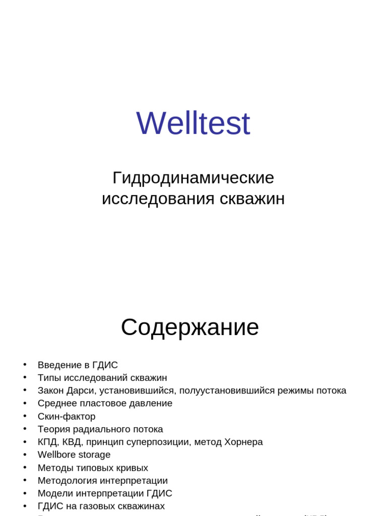 Welltest Rus | PDF