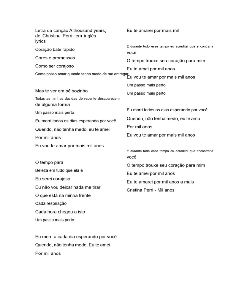 Letra da Canção 