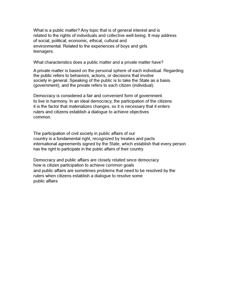 What Is A Public Matter? | PDF