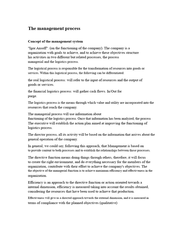 Key Functions of Management Processes | PDF | Power (Social And ...