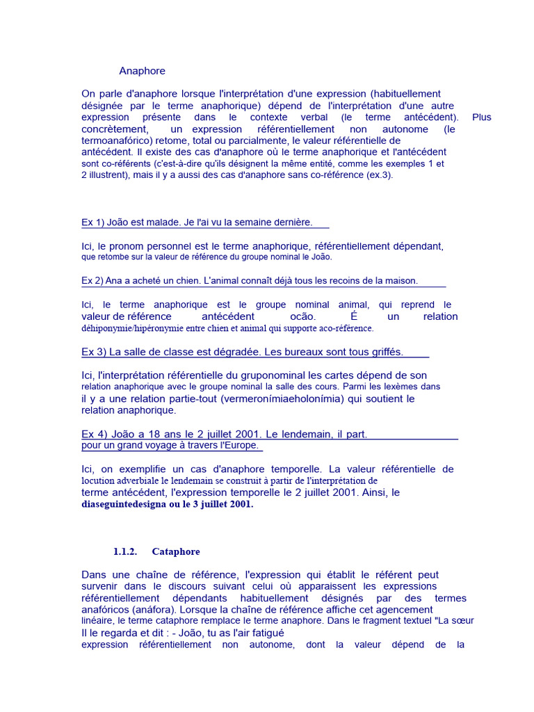 Anaphore et Cataphore en Linguistique | PDF | Linguistique | Grammaire