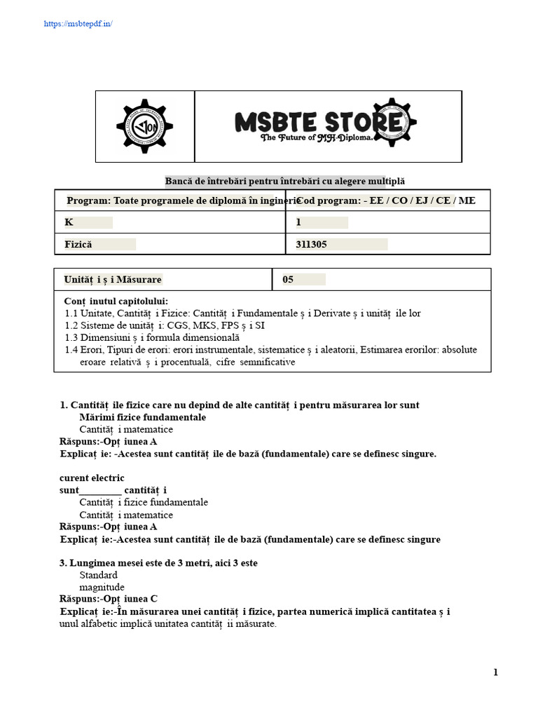 Msbte K Scheme MCQ PDF Msbte Store | PDF