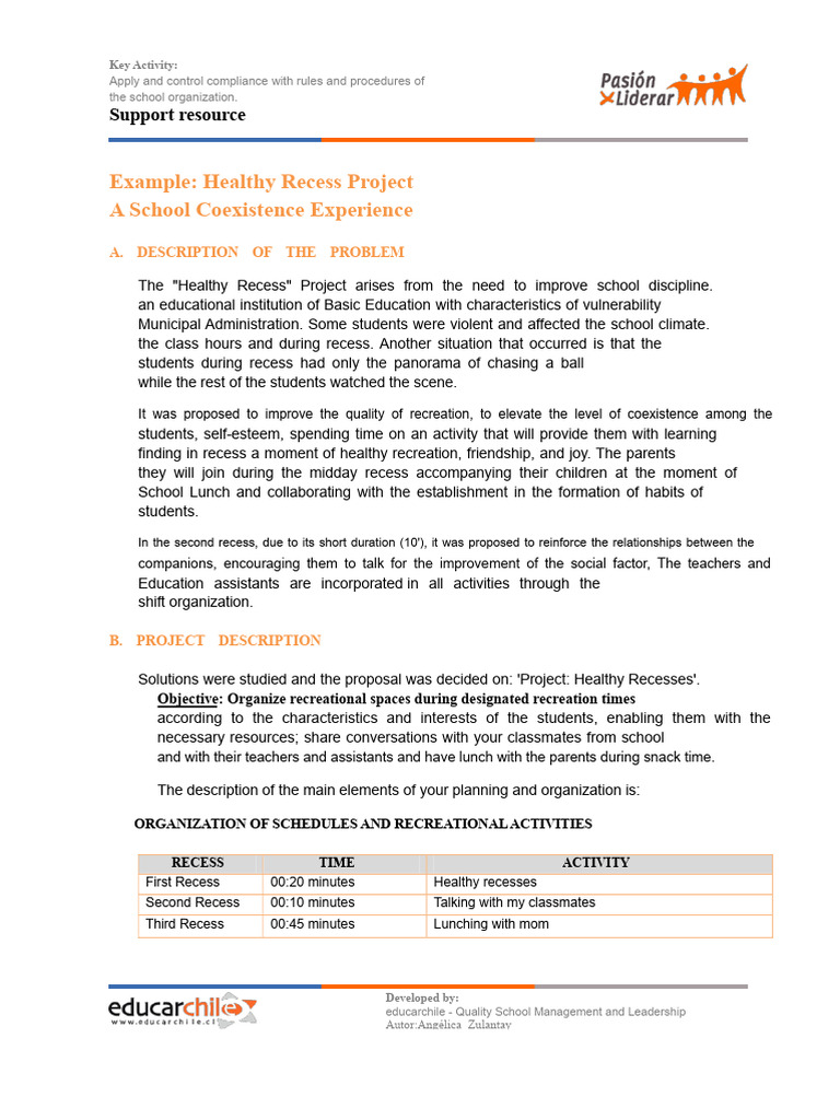 Healthy Recess Project for School Discipline | PDF | School Meal
