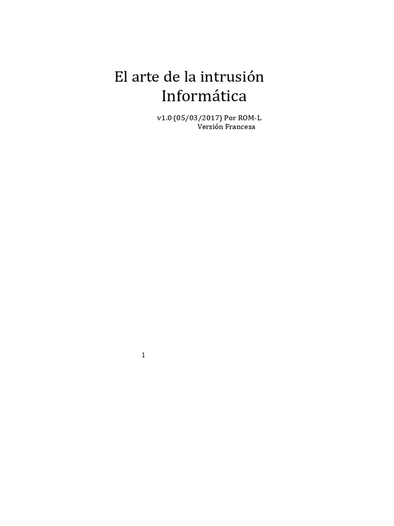 El Arte de La Intrusión Informática | PDF | Explotar (Seguridad ...