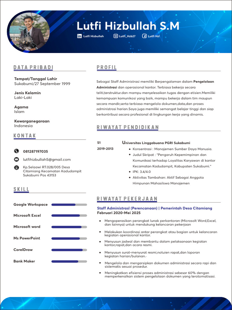CV Lutfi Hizbullah | PDF
