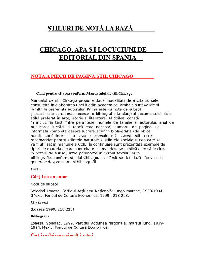 Note de Subsol Stil Chicago | PDF