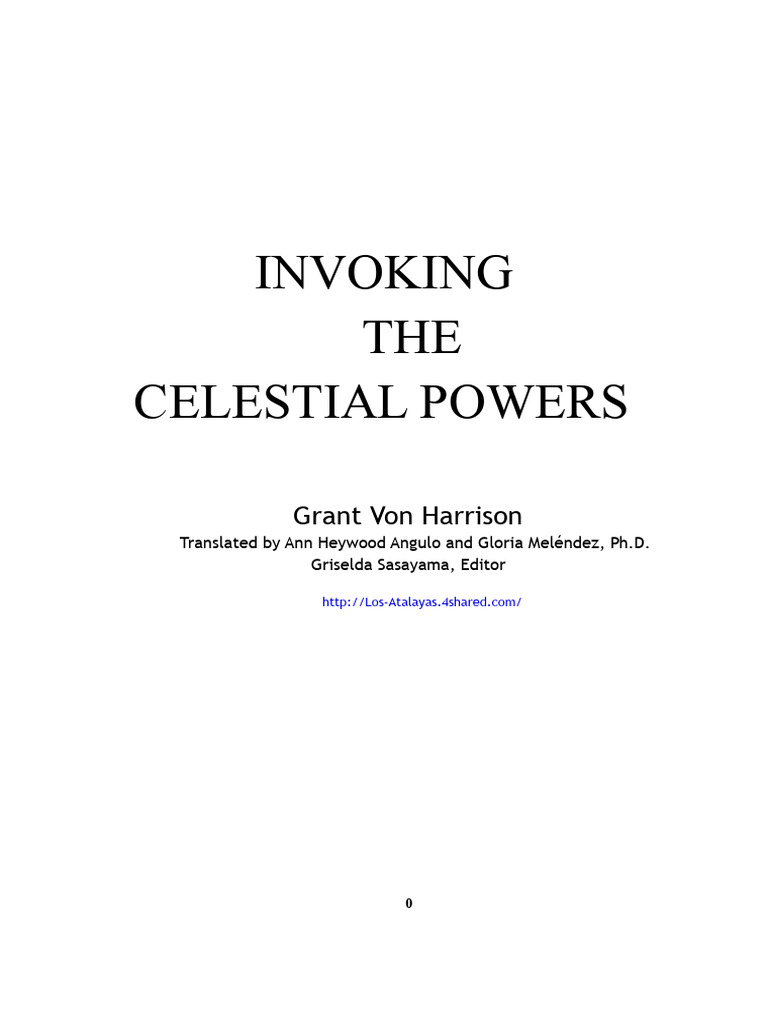Invoking The Celestial Powers Grant Von Harrison PDF Faith