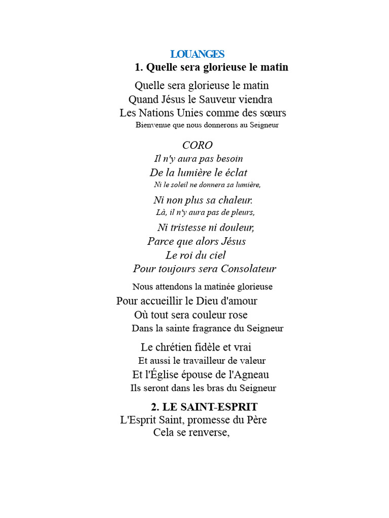 Louanges et Promesses de Foi en Christ | PDF | Dieu | Saint-Esprit