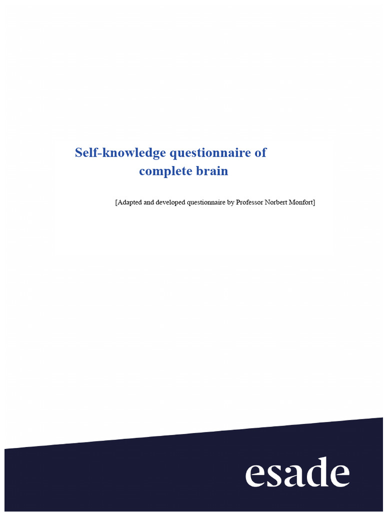 Complete Brain Self-Knowledge Quiz | PDF | Social Psychology | Neuroscience