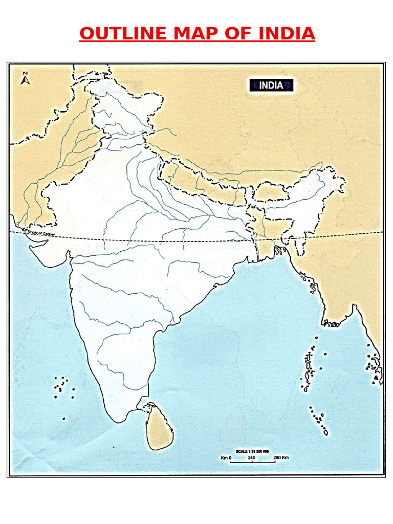 Outline Map of India | PDF
