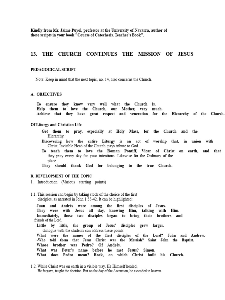 13 The Church Continues The Mission of Jesus | PDF | Catholic Church ...