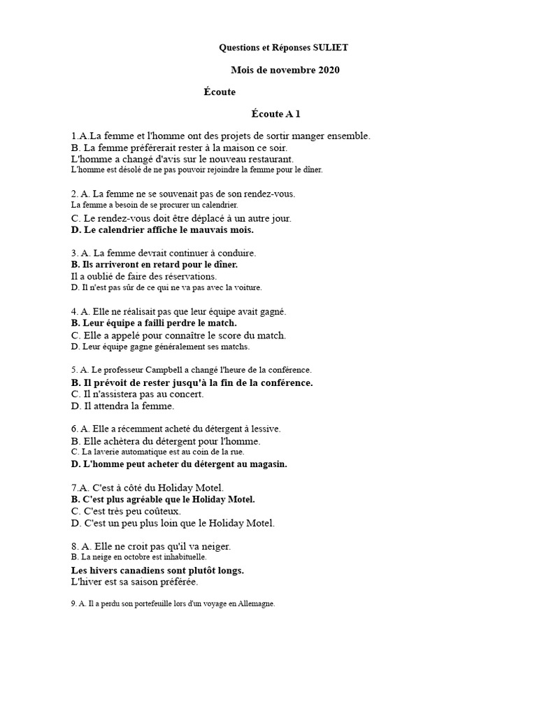 Questions et Réponses SULIET - Nov 2020 | PDF | Tectonique des plaques ...