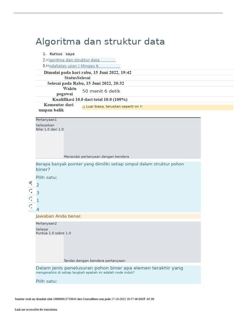 Ujian Algoritma dan Struktur Data | PDF