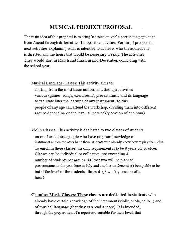 Classical Music Workshop Proposal | PDF | Chamber Music | Violin