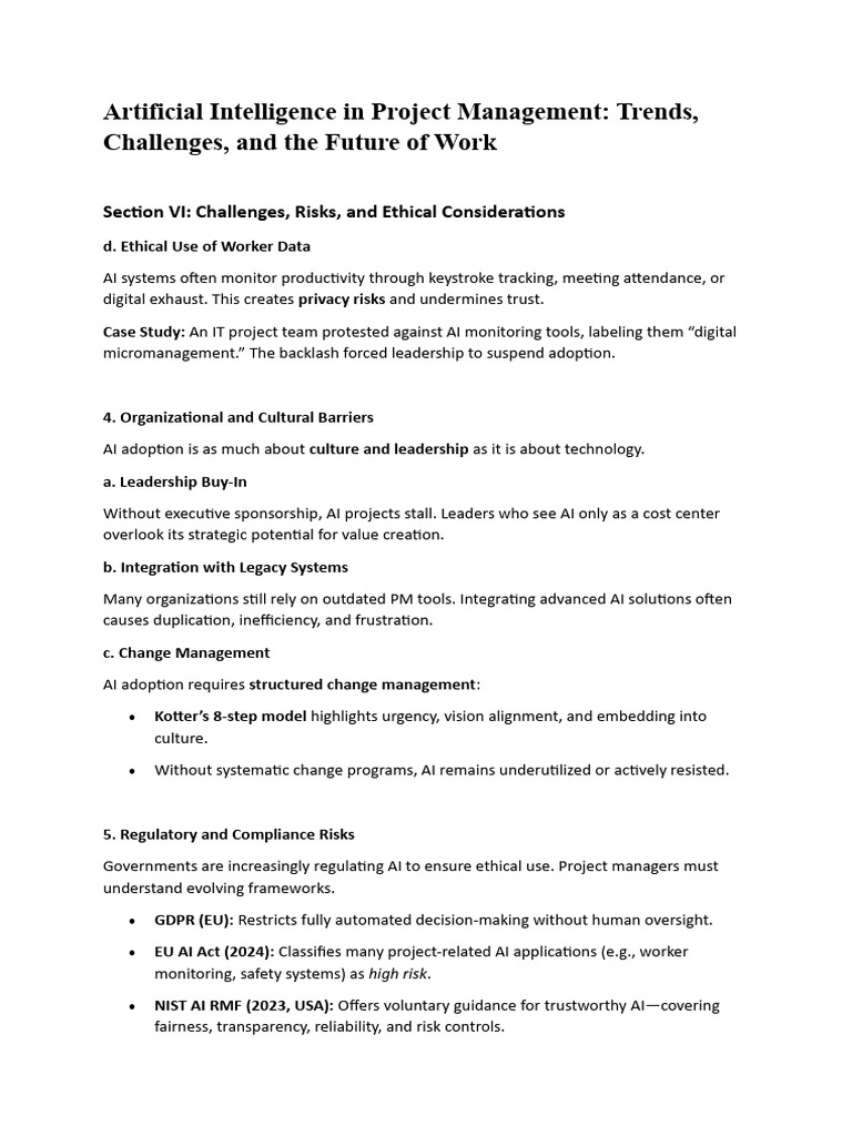 AI Challenges in Project Management | PDF