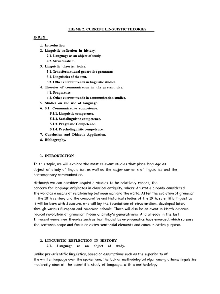 Current Linguistic Theories Overview | PDF | Linguistics | Syntax