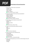 PowerPoint Quiz: Questions & Answers | PDF | Microsoft Power Point ...