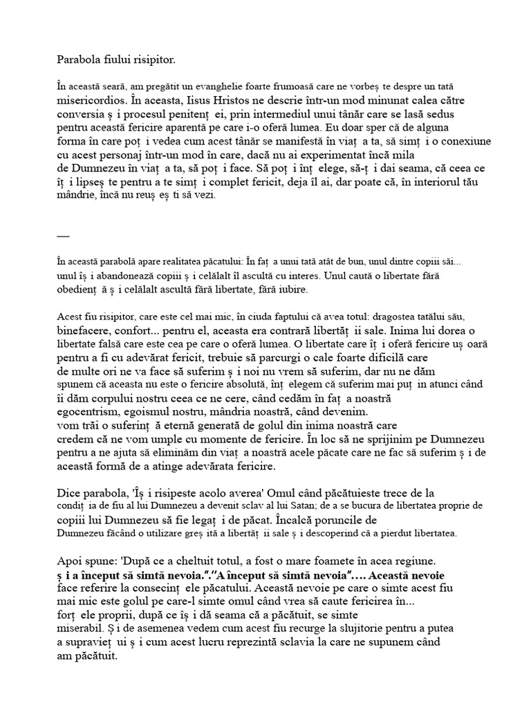 Catehismul Fiului Risipitor | PDF