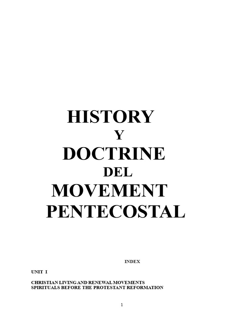 History of the Pentecostal Movement | PDF | Pentecostalism | Acts Of ...