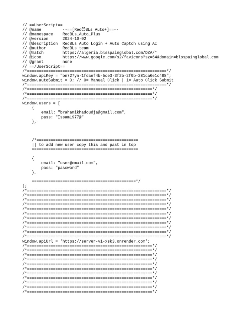 RedBLs Auto Login Script with AI | PDF | Software | Computing