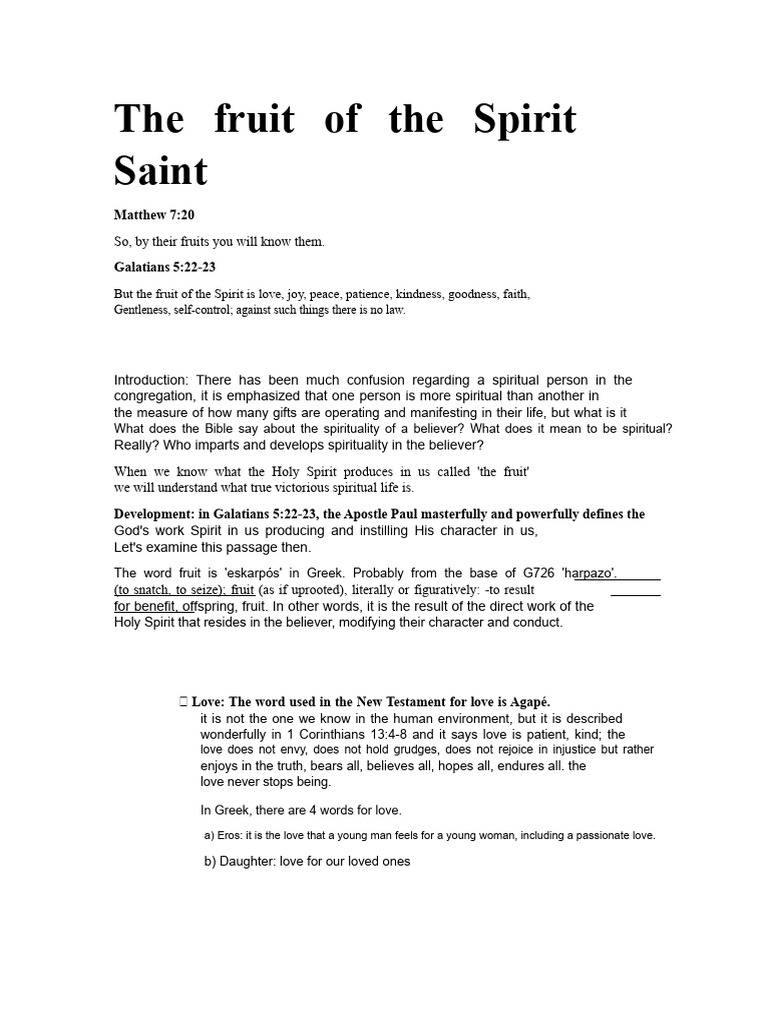 The 12 Fruits of the Holy Spirit | PDF | Fruit Of The Holy Spirit | Love