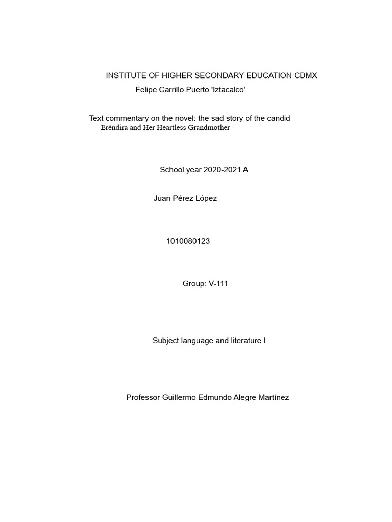 Example Comment | PDF | Gabriel García Márquez