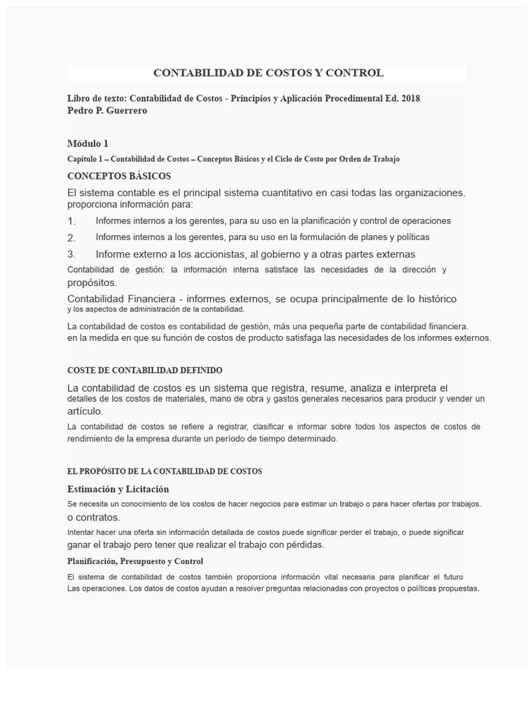 Contabilidad de Costos: Conceptos Clave | PDF | Contabilidad de costos ...