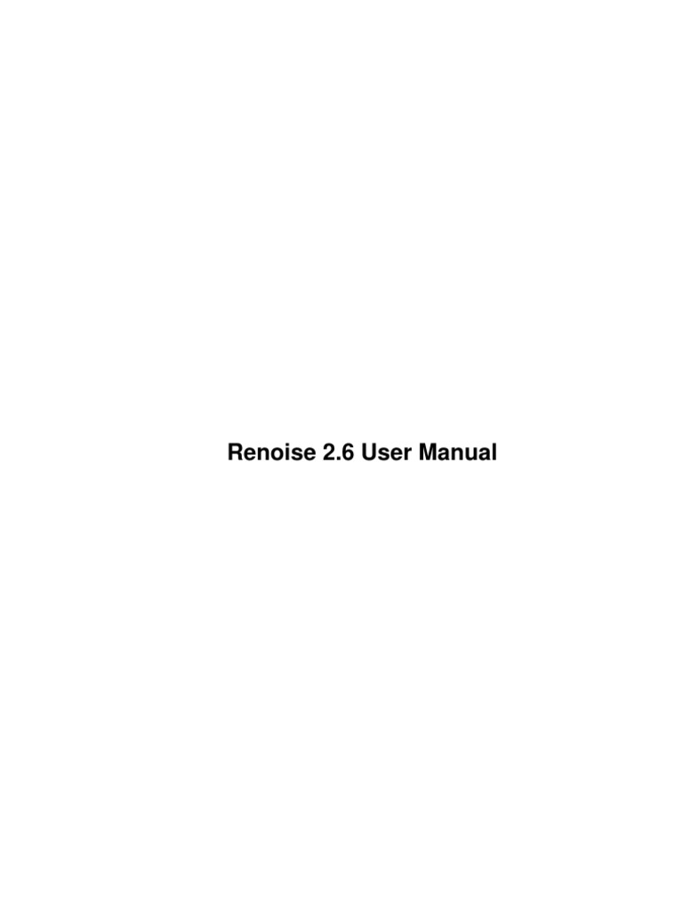 Renoise User Manual | PDF | Device Driver | Synthesizer