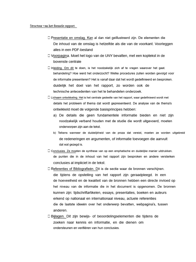 Richtlijnen Voor Het Opstellen Van Rapporten Aan de Yacambú ...