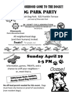 Dog Park Party: Sunday April 29 1-3 PM