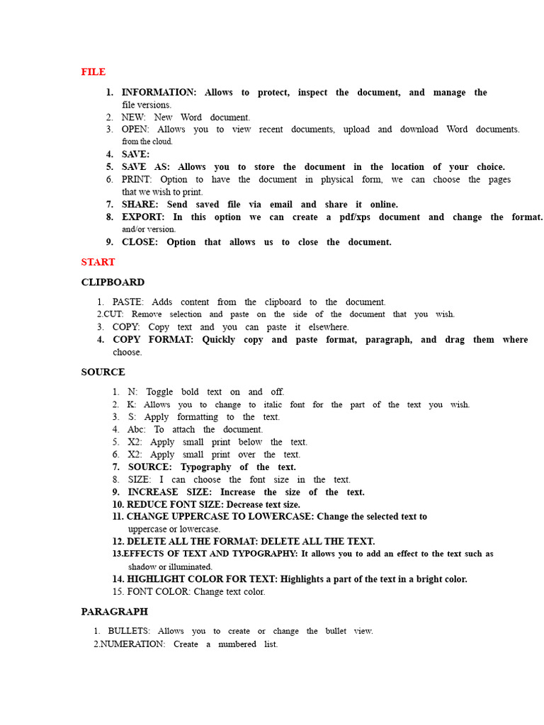 Word Document Features Overview | PDF | Typefaces | Microsoft Word